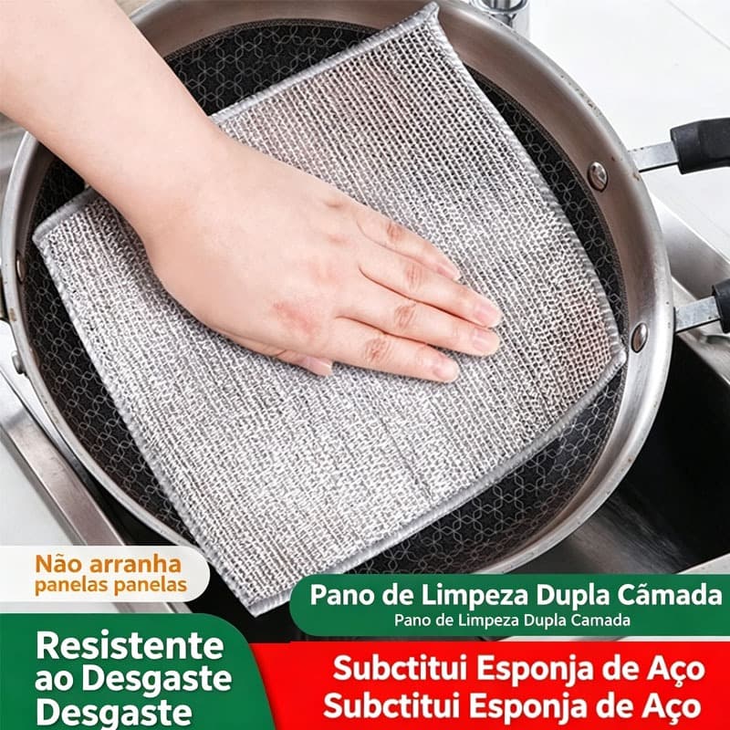 Pano De Lavar Louça Com Fio De Aço Dupla Face-Substituição Não Gordurosa Para Esfregões De Cozinha