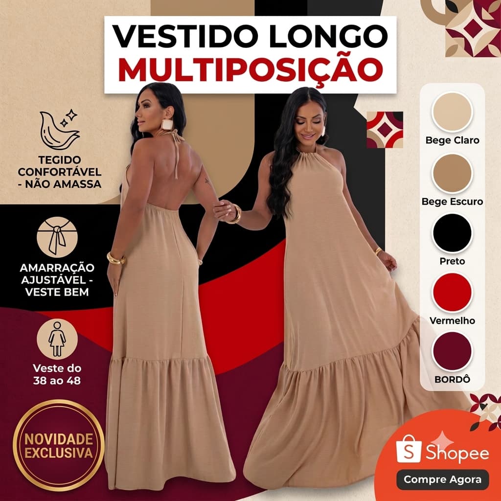 Vestido Longo Feminino Slim Plus Size Frente Única Conforto e Estilo