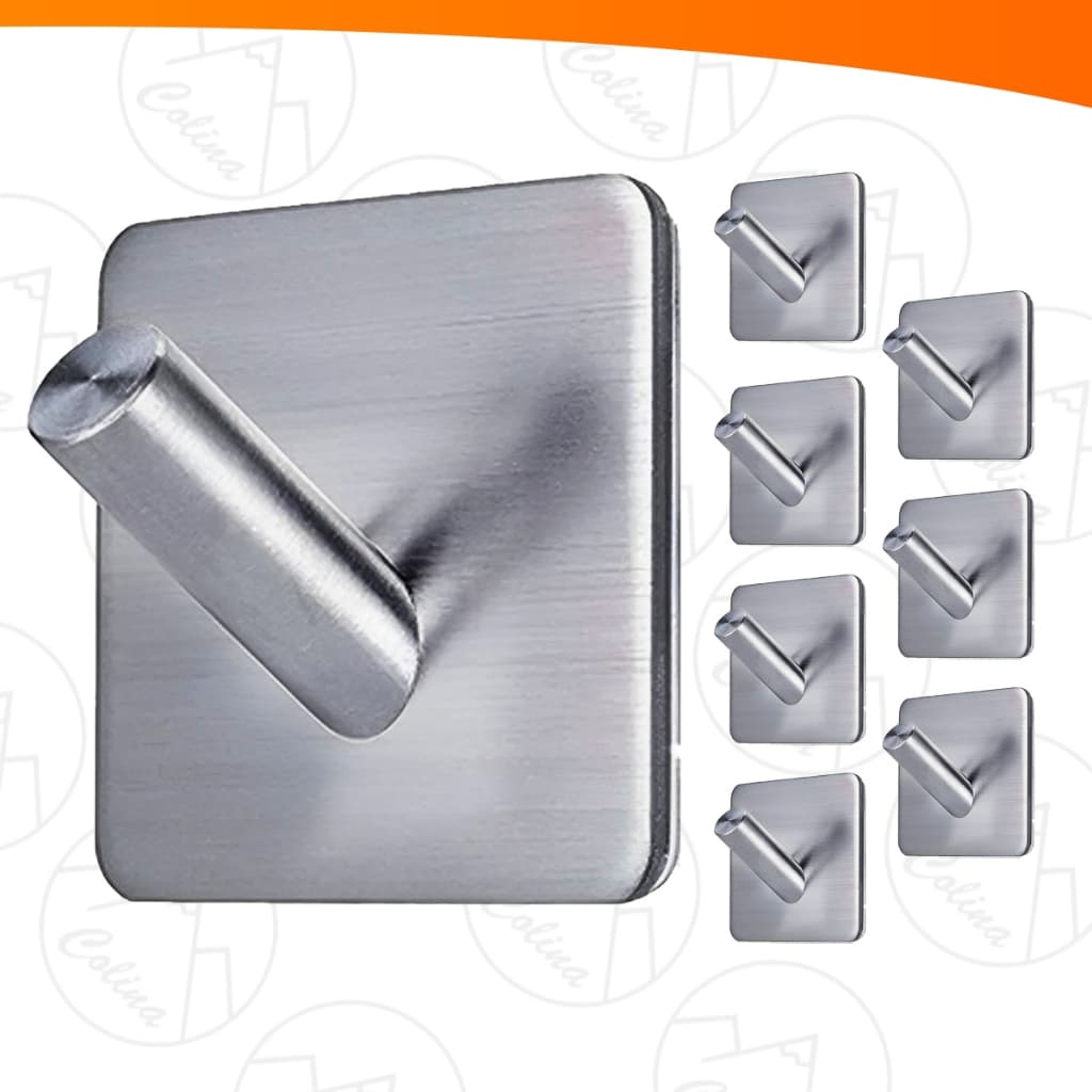 Kit 2 a 10 Ganchos de Parede Adesivo Aço Inox Banheiro Cabide Pendurador Importadora Util