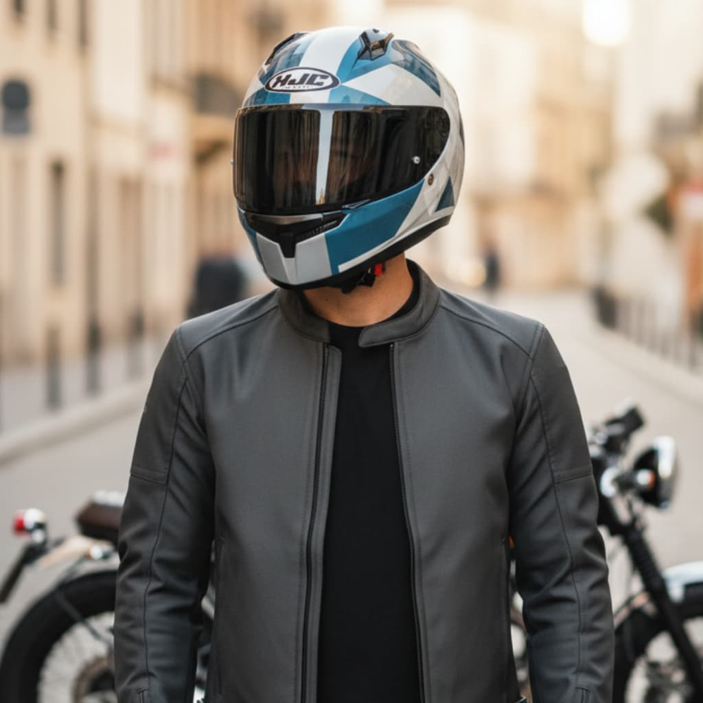 Capacete HJC C10 Tez Azul Cinza Capacete Integral Para Moto Alta Segurança Conforto Original