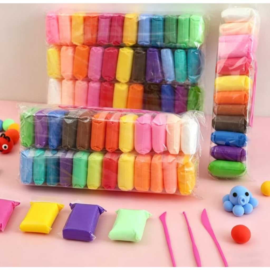 Massinha de EVA Infantil Kit 12 Cores para Artesanato Macia Leve Argila Pula Pula para Crianças Modelar