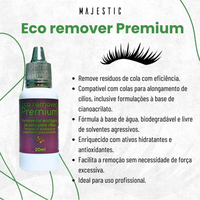 Removedor de Cola de Cílios Zero Ardência Remove Cola Fria e Cianocrilato Sem Teias Brancas Uso Profissional