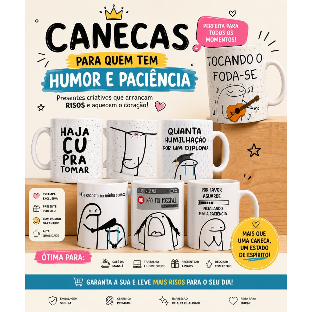Caneca Personalizada Florks Frases Engraçadas Meme Internet Presente