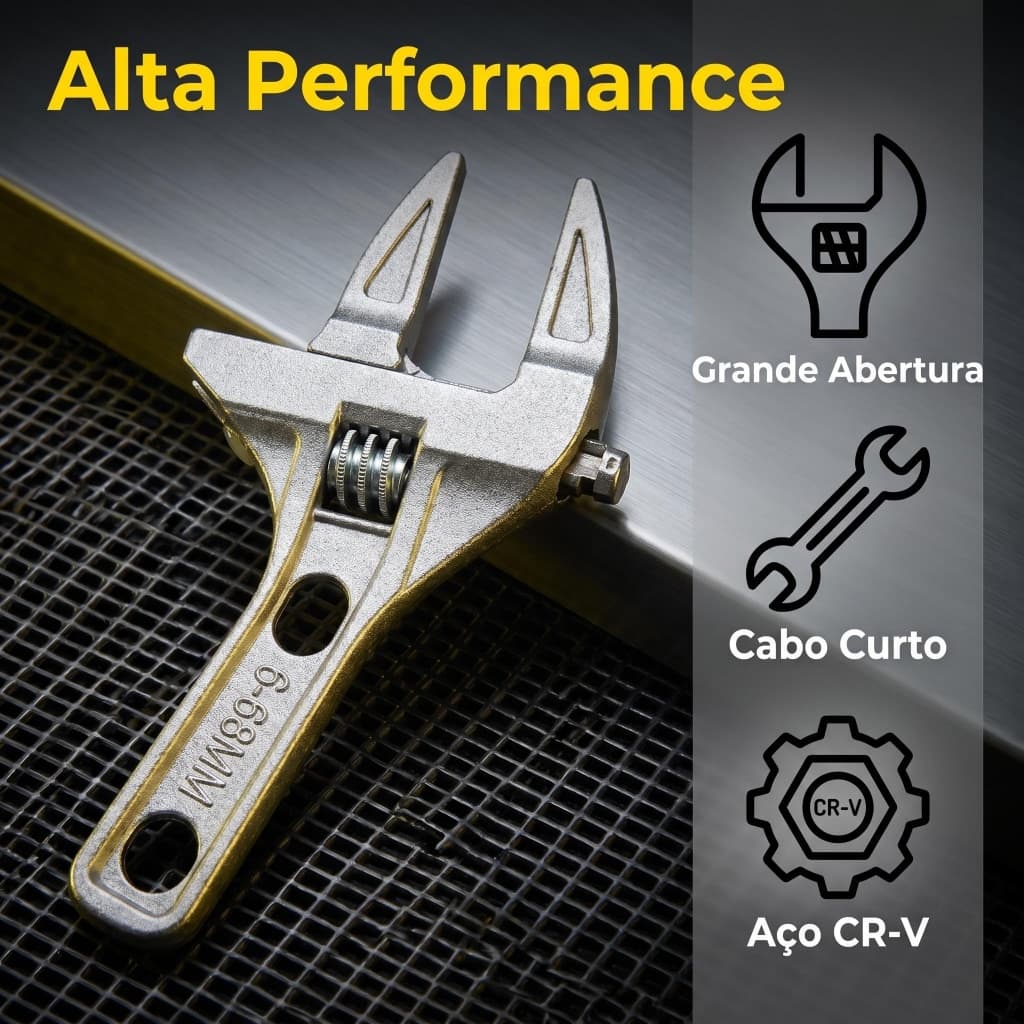 Ferramenta Prática Chave Curta Grande Abertura Encanamento
