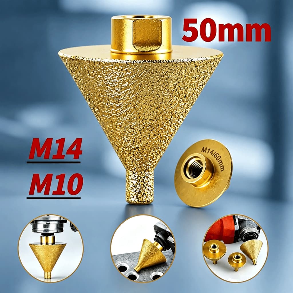 Broca Diamantada para Chanfrar M10/M14 | 50mm Mármore, Granito, Cerâmica