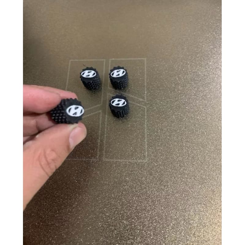 Tampa de Válvula de Pneu Hyundai / Pino de Roda / Pininho de Roda – 2 Pares + chaveiro impressão 3d