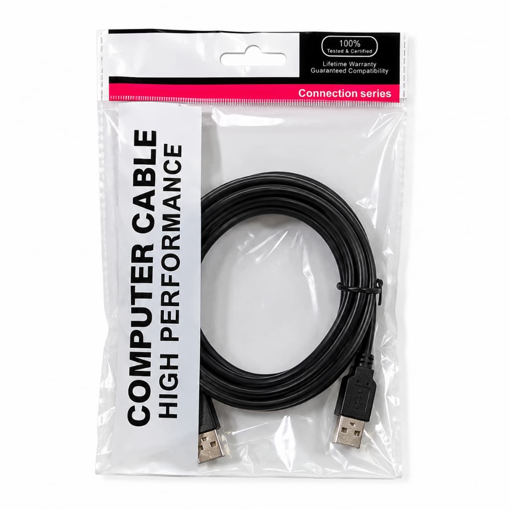 Cabo USB 2.0 Macho x Macho AM AM 1.5M Alta Velocidade Para PC Notebook Impressora HD Externo  - 3211