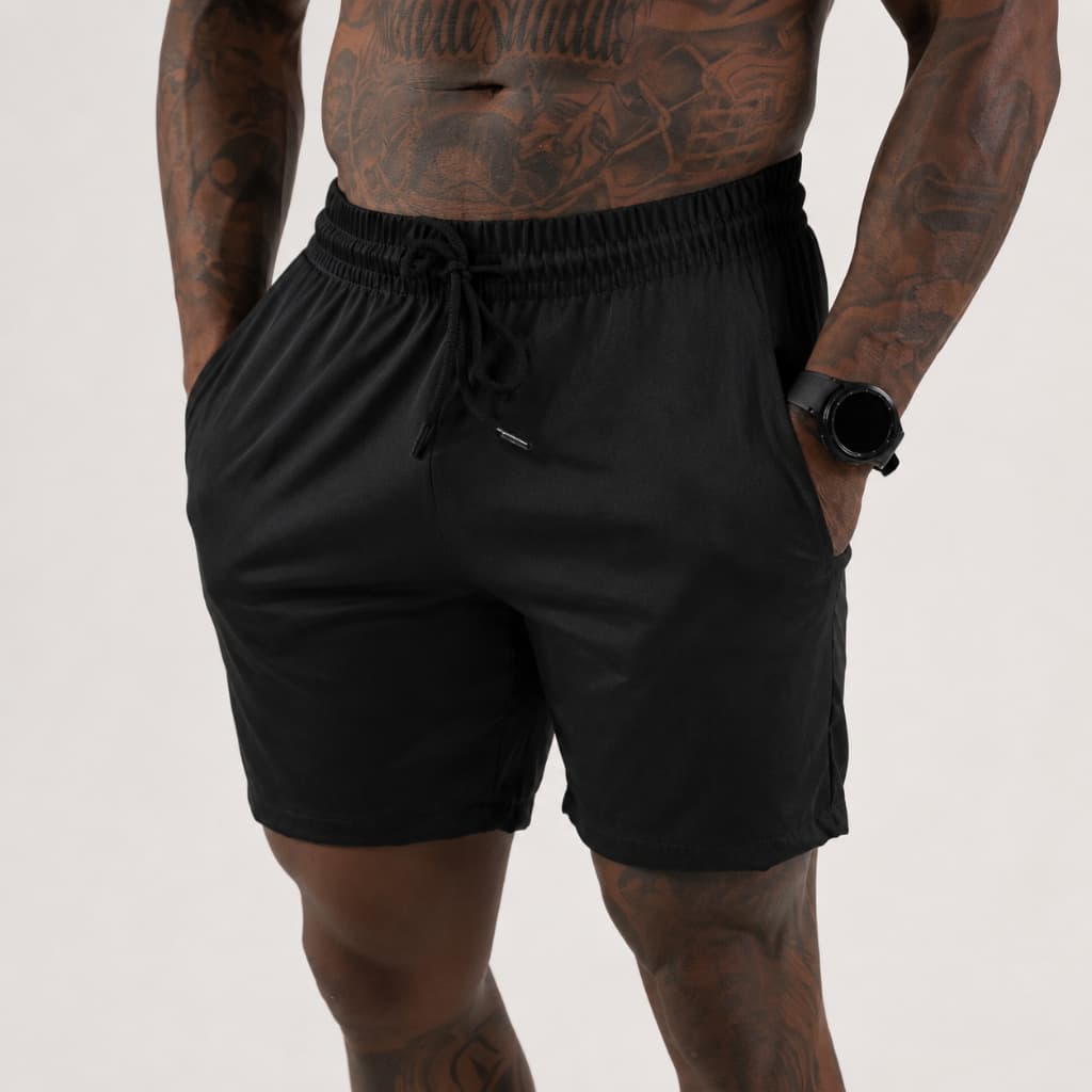 Short Masculino Bermuda Microfibra Tactel Elastano Academia Treino Praia Proteção Solar Premium