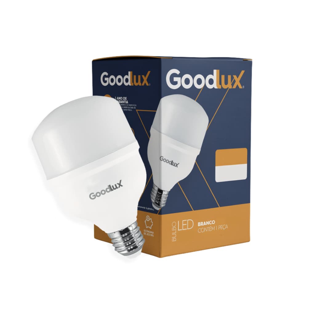 Kit 2 Lâmpada LED 40W E27 Bulbo Branco Frio 6500K Bivolt Goodlux