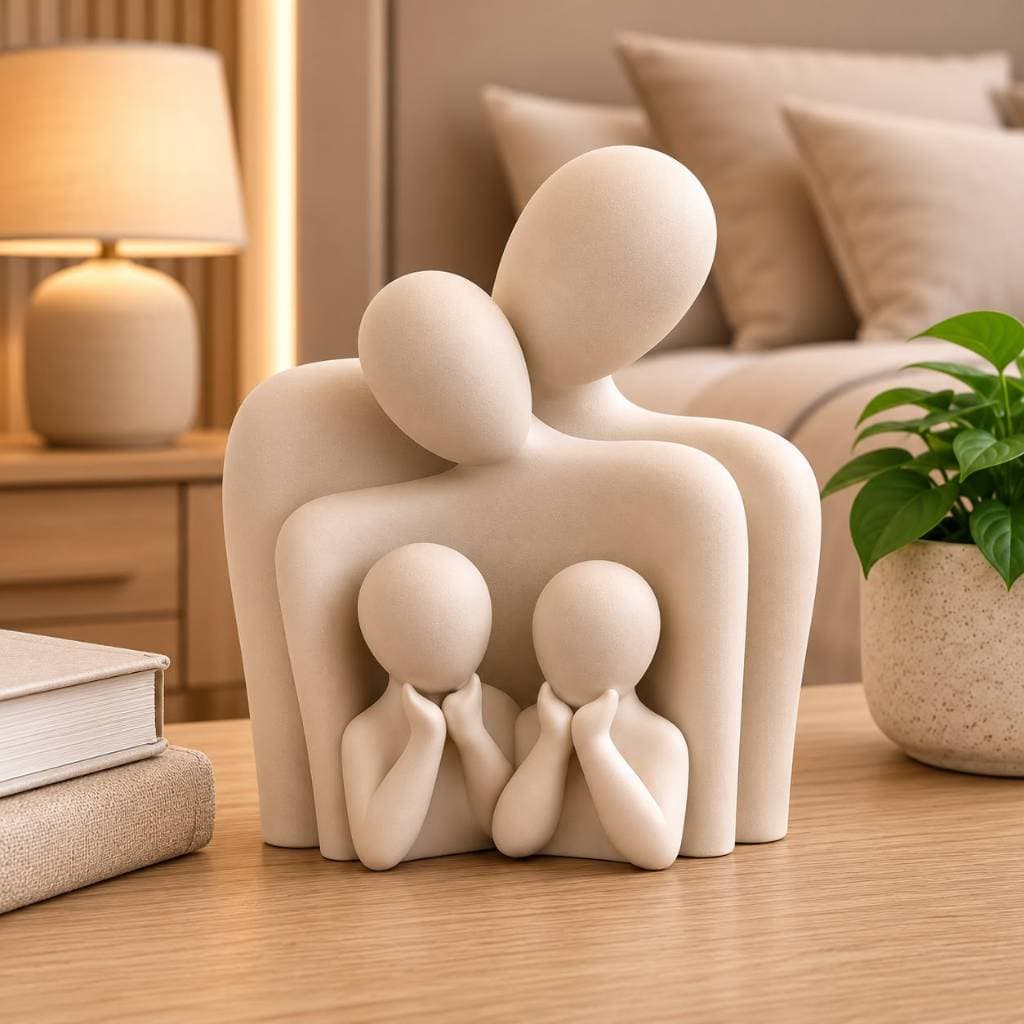 Escultura de Família Moderna Sofisticado Decorativa Presente Perfeito com Design Elegante Casa Sala