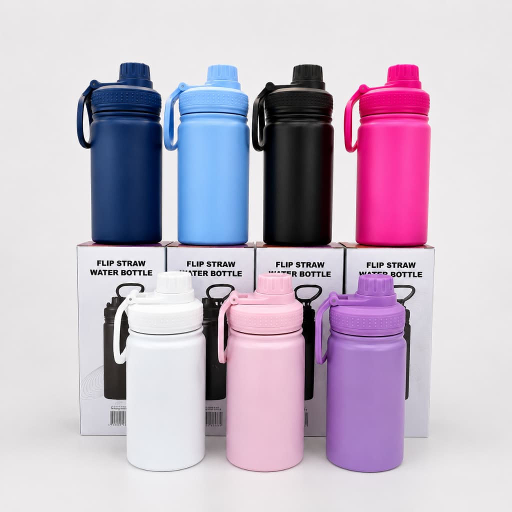 Garrafa Ternica 400ml Premium | Isolamento a Vácuo e Tampa Articulada