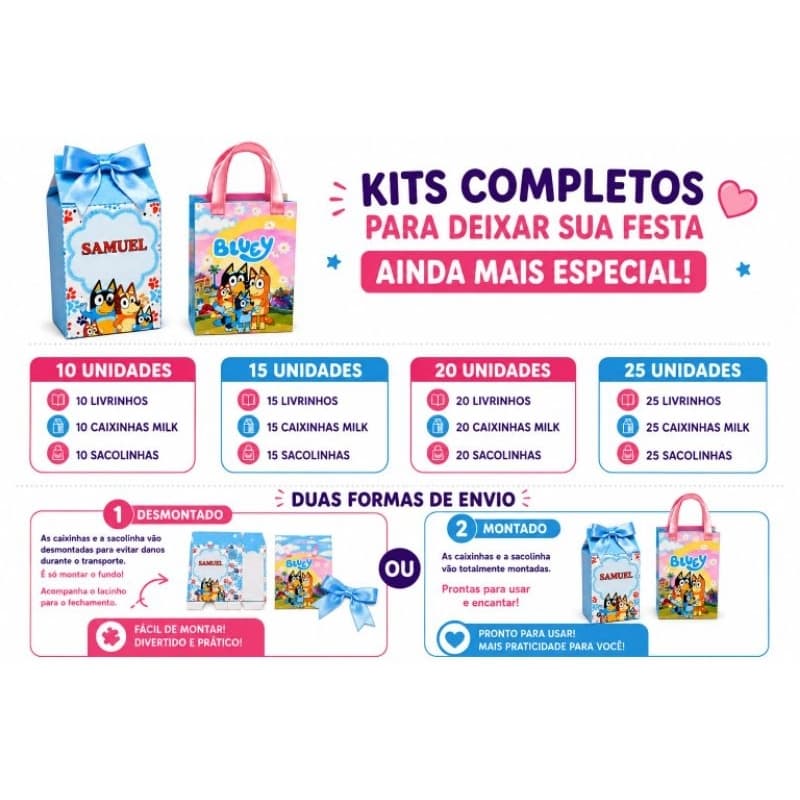 Kit Festa Personalizado – Livrinho para Colorir + Caixinha Milk + Sacolinha | Qualquer Tema