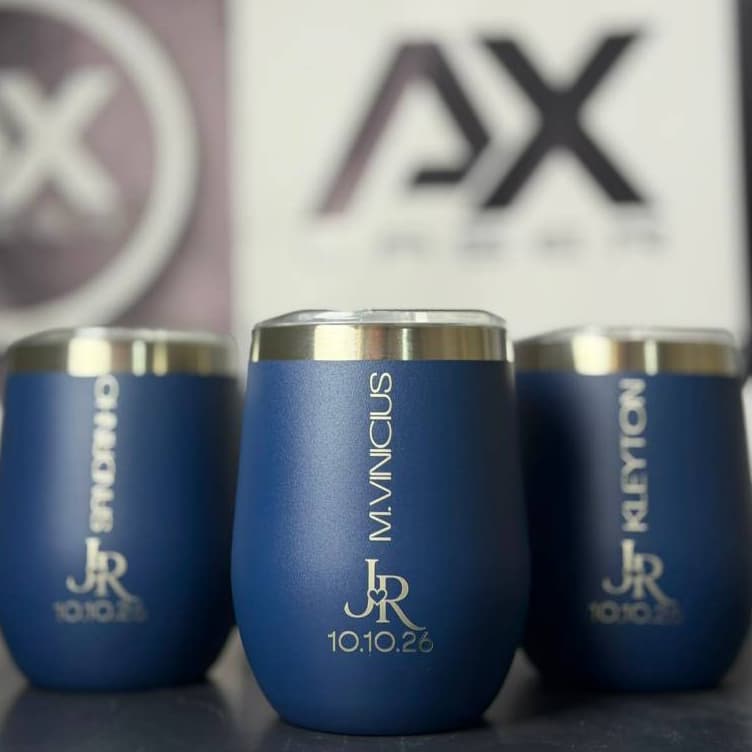 Kit 25 copo térmico cuia 360ml personalizado a laser
