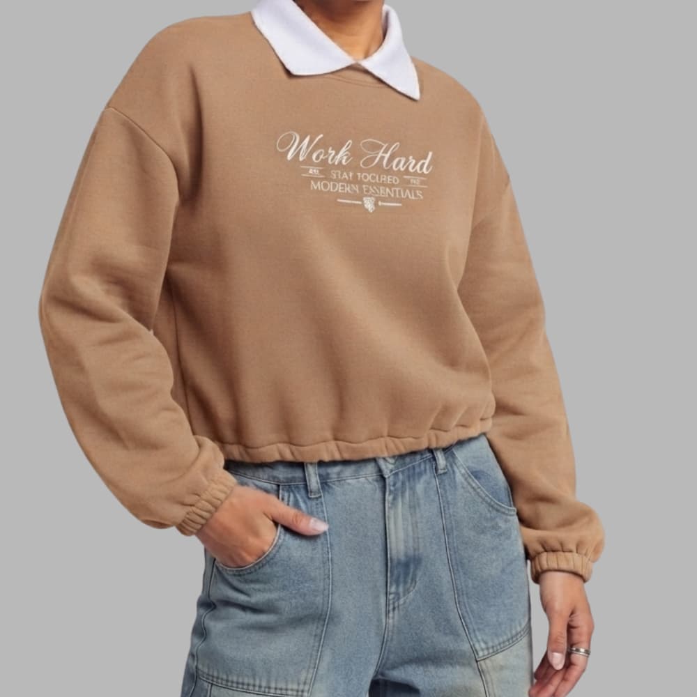 Moletom feminino flanelado, gringa, inverno, gola polo, tendencia