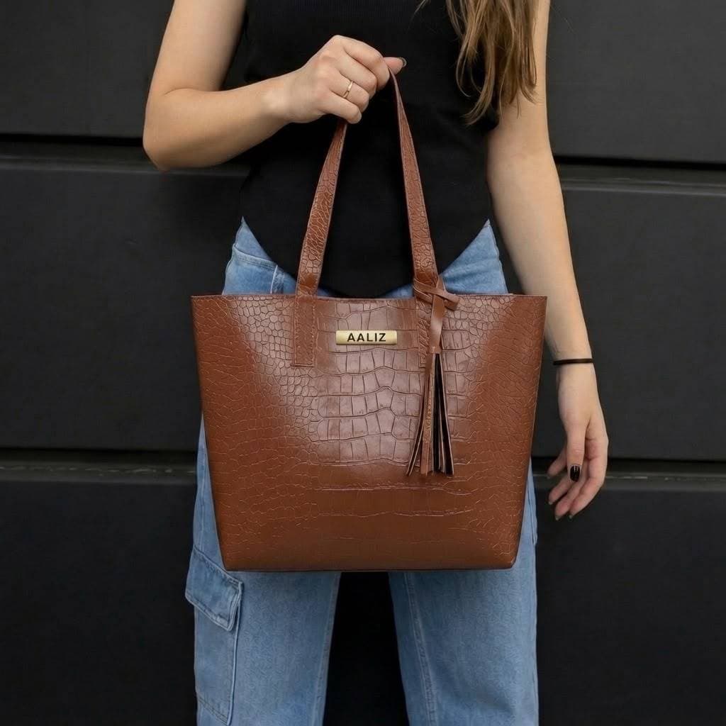 Bolsa Feminina Sacola Media Alça de Ombro Elegante Dia a Dia Trabalho Faculdade