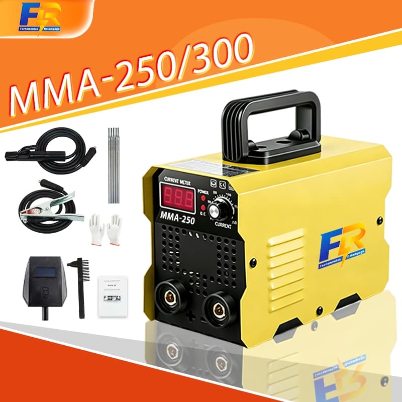 Máquina de Solda Inversora IGBT Portátil MMA 250/300 110V ou 220V Performance Profissional