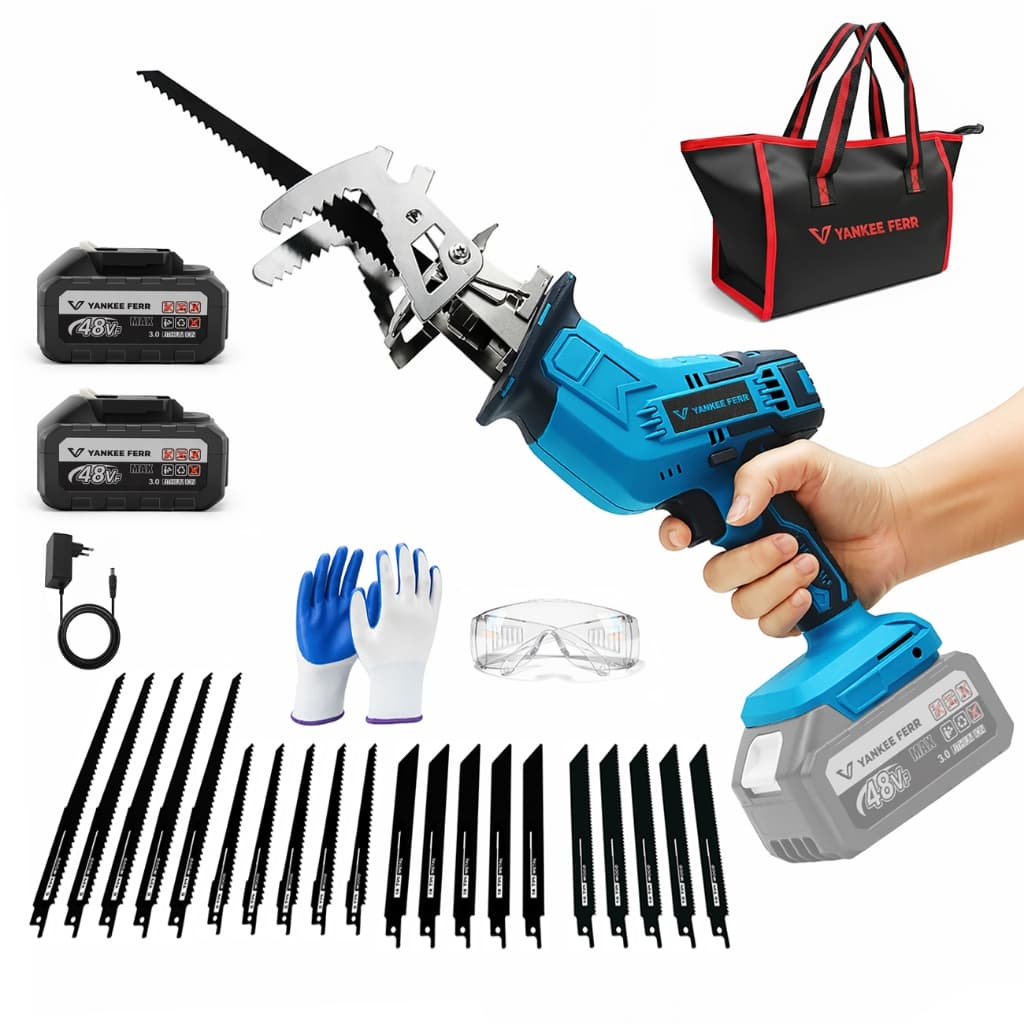 Serra Sabre Portátil Elétrica Profissional Corte Came Osso Serra Elétrica Sem Fio 48V Velocidade Com 20 Lâminas
