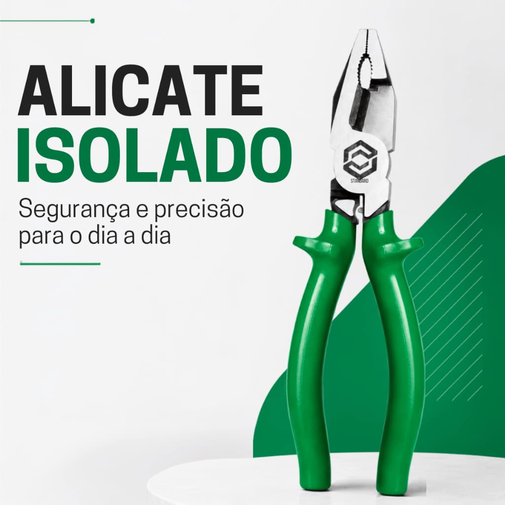 Alicate Universal Tesoura Sata 8 1000V Aço Cromo Vanádio Cabo Isolado