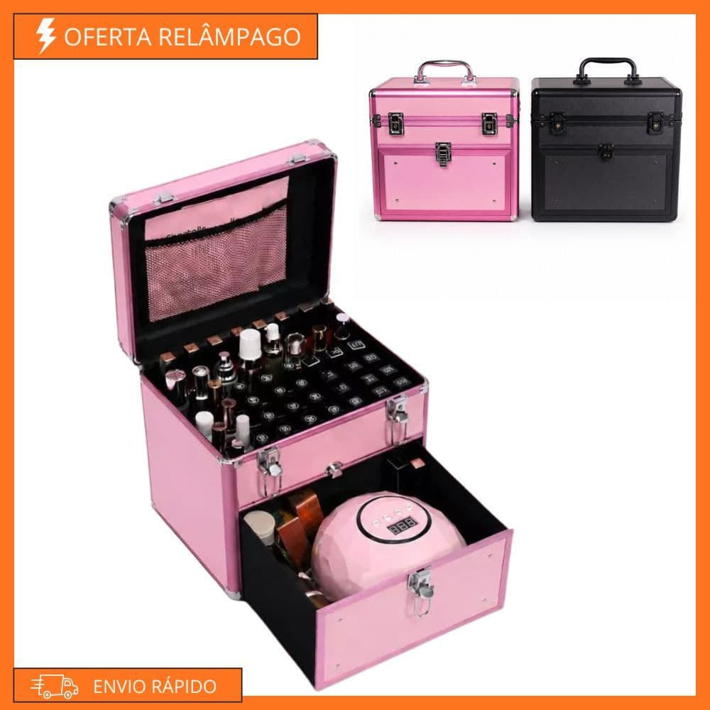 Maleta Maquiagem Vazia Profissional Maquiagem, Manicure, Joias - Maleta Organizadora
