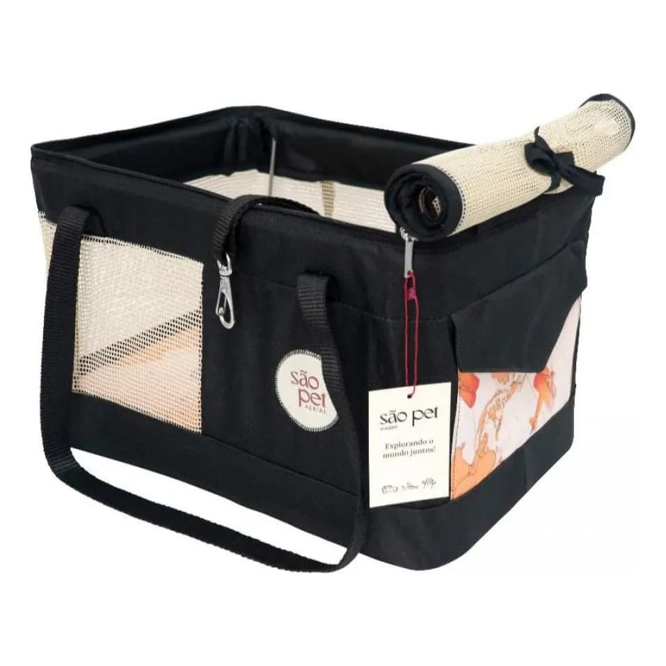 Bolsa Caixa de Transporte São Pet Preta Latam - Pets até 7kg