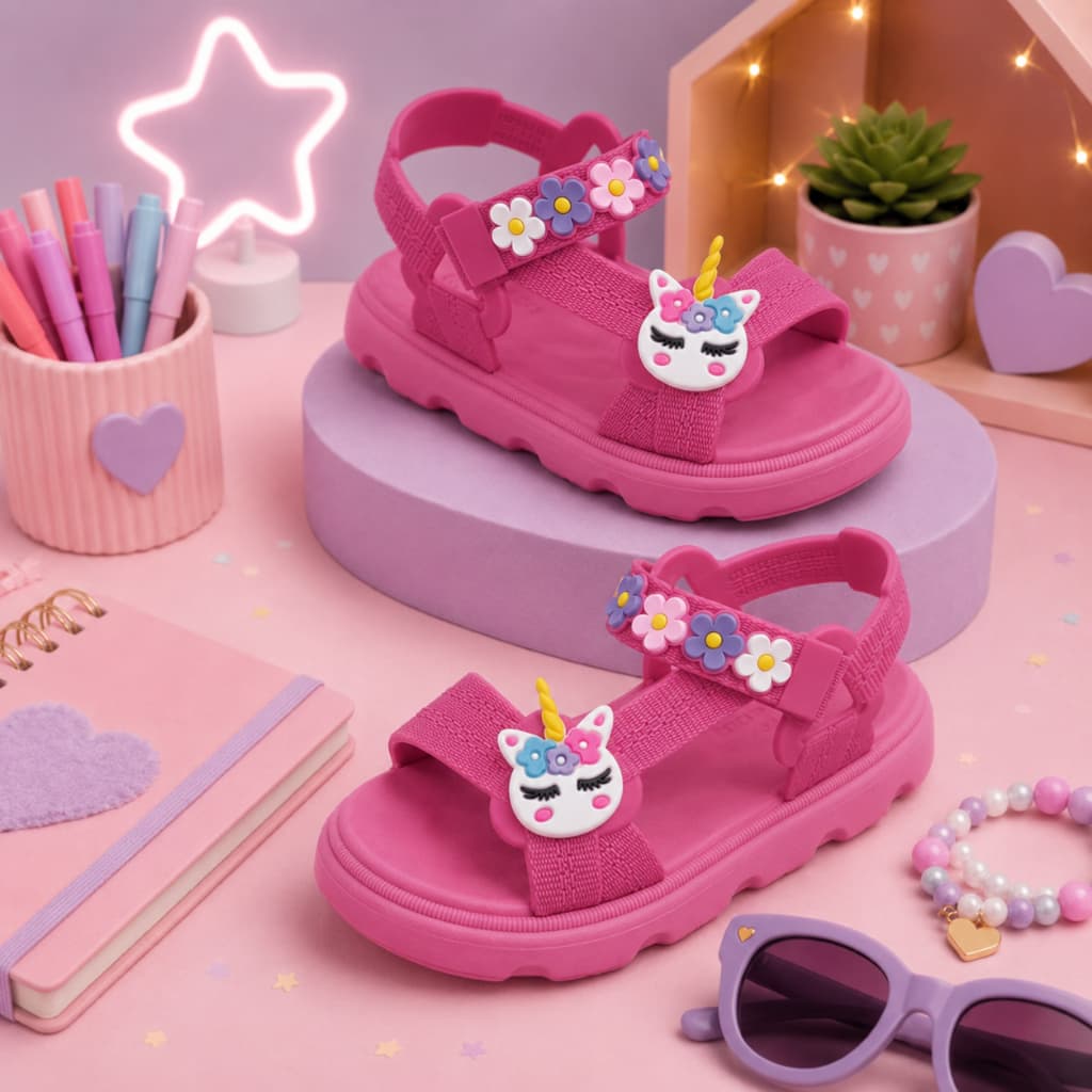 Papete Infantil Unicórnio Flor Menina Leve Confortável Promoção Do 21 Ao 28