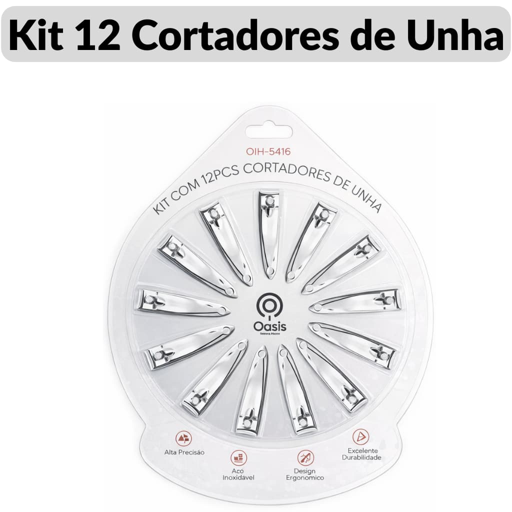Cortador De Unha Pequeno Cartela Com 12/24 Unidades