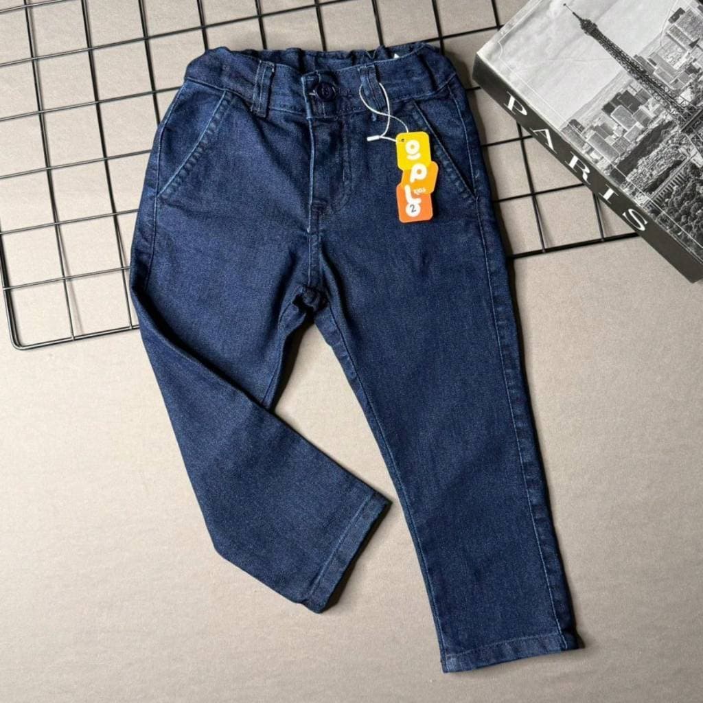 Calça Jeans Escura Bolso Embutido Infantil Menino Esporte Fino