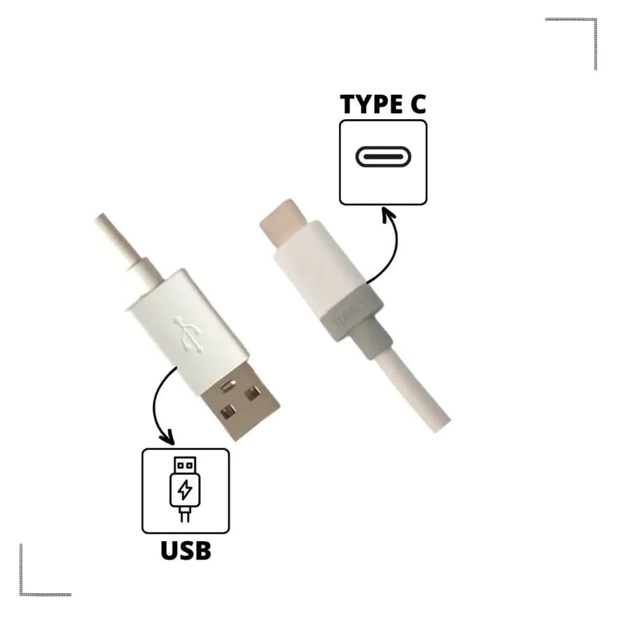 Cabo Carregador USB para USB-C 35W Turbo Fast Charge Branco