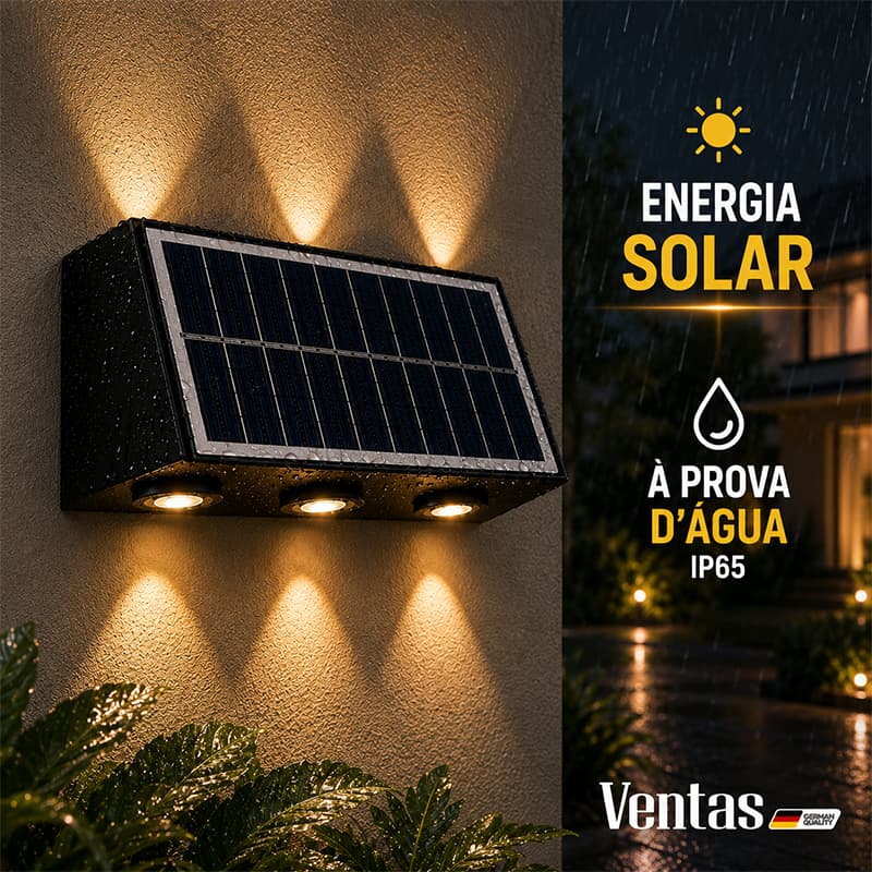 Ventas Arandela Solar Parede Lâmpada IP65 À Prova D'água Luminária Iluminação Externa para Jardim