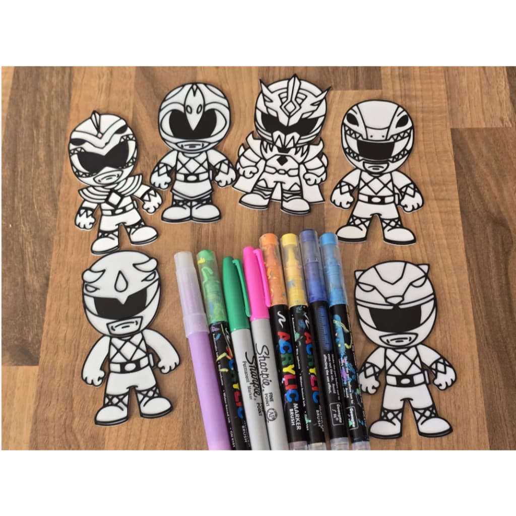 placas 3D para colorir power rangers