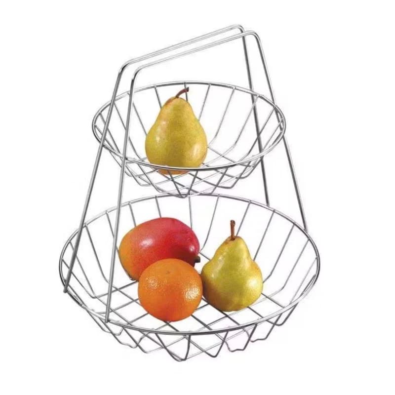 Fruteira De Mesa Dois Andares Cromado