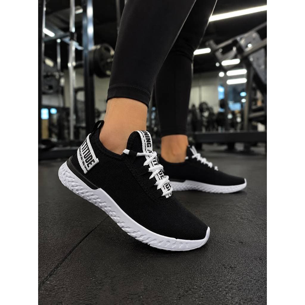 Tênis Feminino Preto Academia Fitness Leve Confortável Casual Dia a Dia