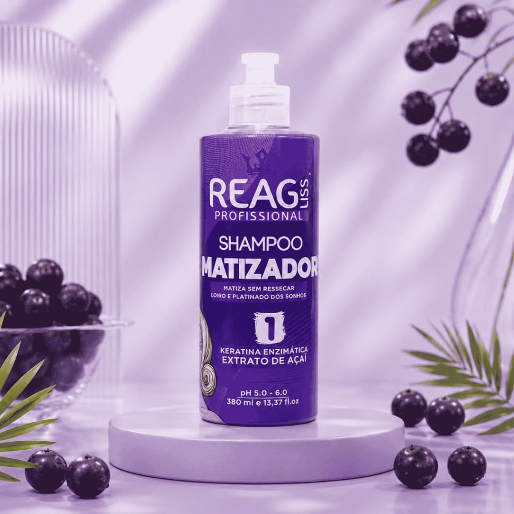 Shampoo Matizador 380ml – Neutralizador de Tons Amarelados - Reagliss