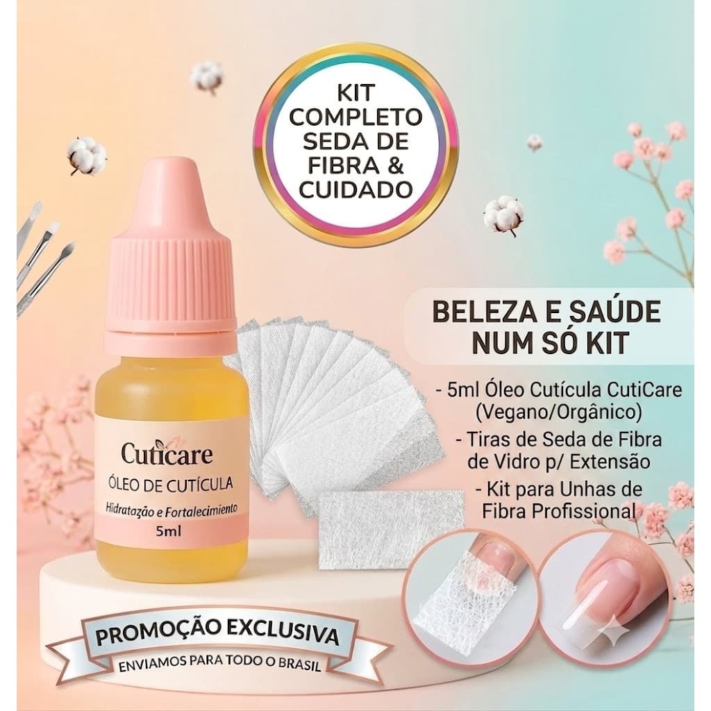 seda de fibra de vidro + oleo cuticula