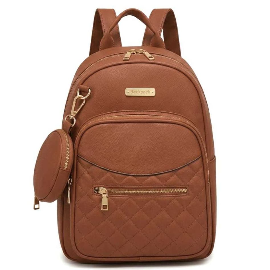 Mochila Feminina Elegante Couro Sintético Media Casual Trabalho Faculdade Média