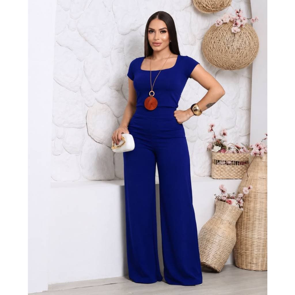 Conjunto Calça e Blusa Moda Feminina No Poliamida Estilo Blogueira