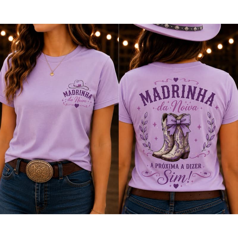 🤠 Camiseta Madrinha da Noiva Country | Personalizada | Despedida de Solteira | Team Bride