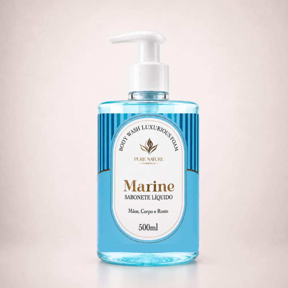 Sabonete Líquido Marine 500ml Pure Nature Limpeza e Hidratação