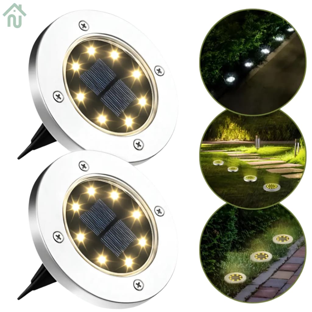 Kit 4 Luminária Solar Led Jardim Exterior Impermeável Luz Automática Caminho Quintal Piso luz quente