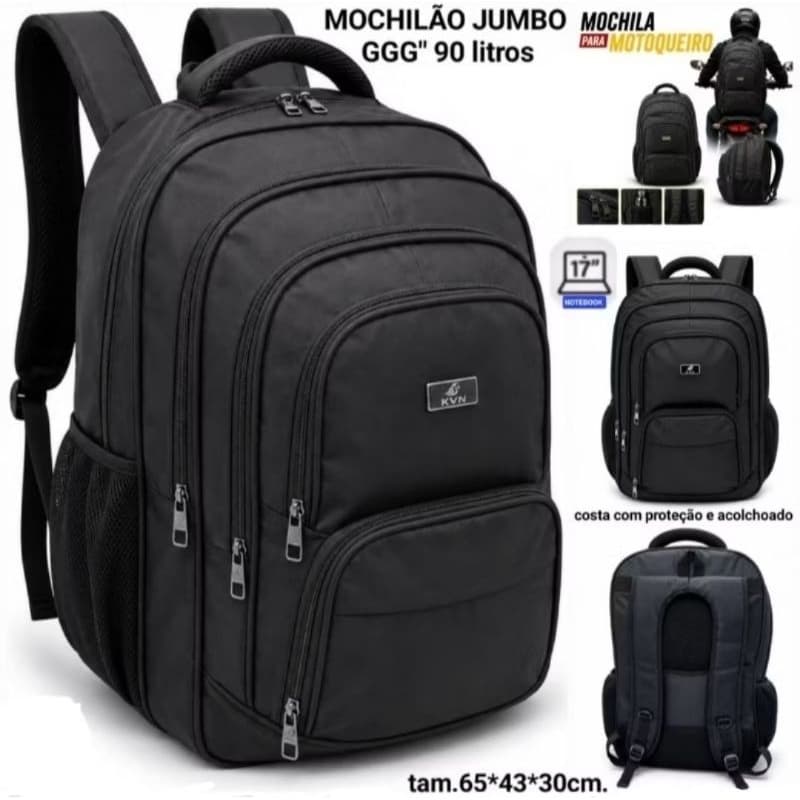 Mochila Jumbo Grande 90Litros Reforçada Impermeável Para Motoqueiro Viagem 2671