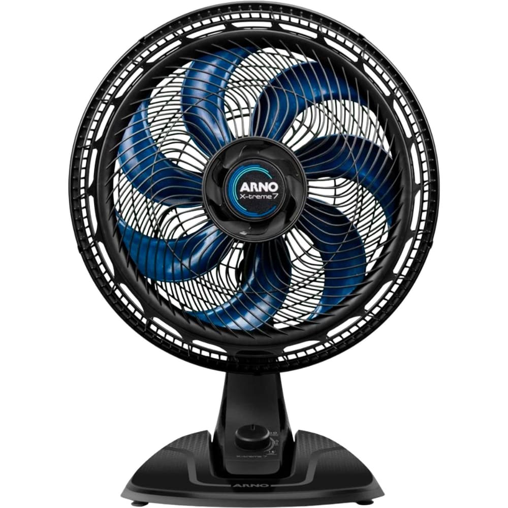 Ventilador de Mesa Arno X-Treme 7 VE70 150W Silencioso 7 Pás Preto e Azul Escuro 220V