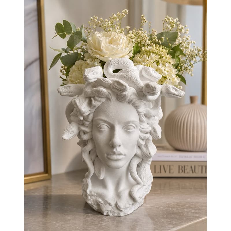 Vaso Medusa / Serpentes / Mitologia Grega – Decoração Moderna, símbolo de proteção, força, poder e transformação