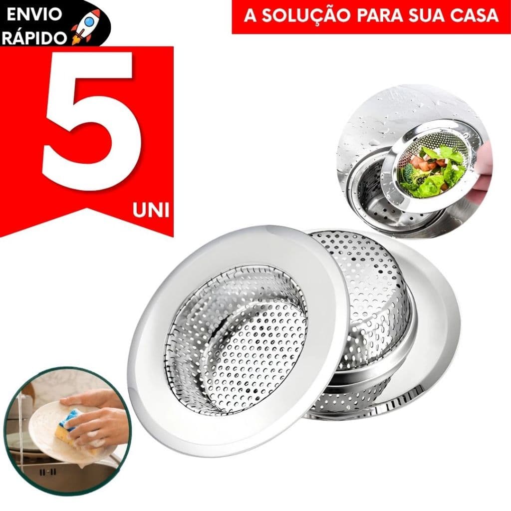 Kit Rede de Pia Ralo Encanamento Anti Entupimento Desentupidor de Pia Captura Restos de Comida Cabelos Protetor Aço