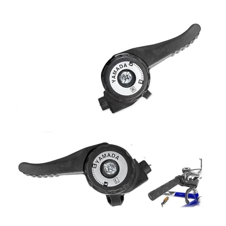 Par Alavanca Passador Trocador Marchas Yamada Nylon SEM Cabos Bicicleta Bike 18 e 21 Marchas 6v 7v NOVO MOSTRUÁROI