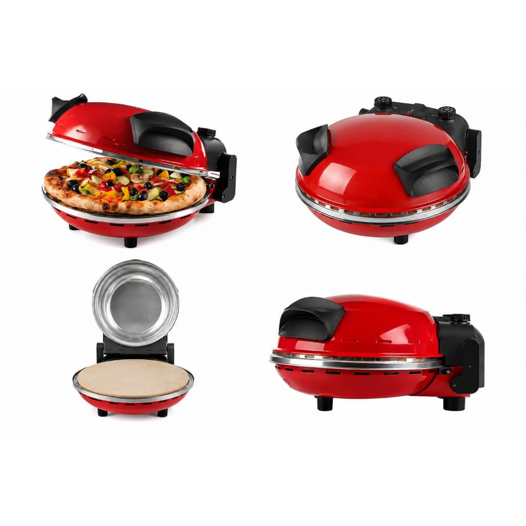 Forno de Pizza Elétrico Ariete 909 com Pedra Refratária 1200W 400ºC Vermelho