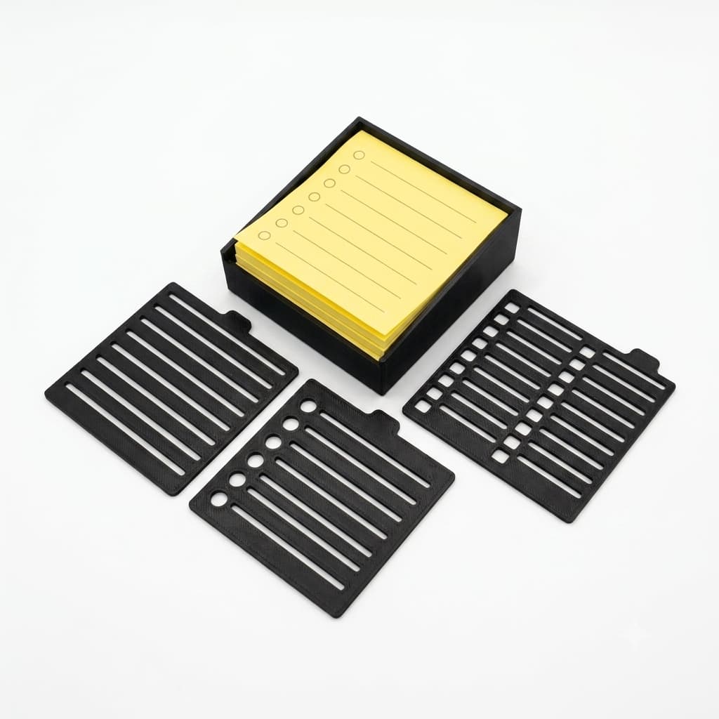 Suporte para Post it com Gabarito de Escrita e Checklist Organizador de Mesa para Bloco de Notas