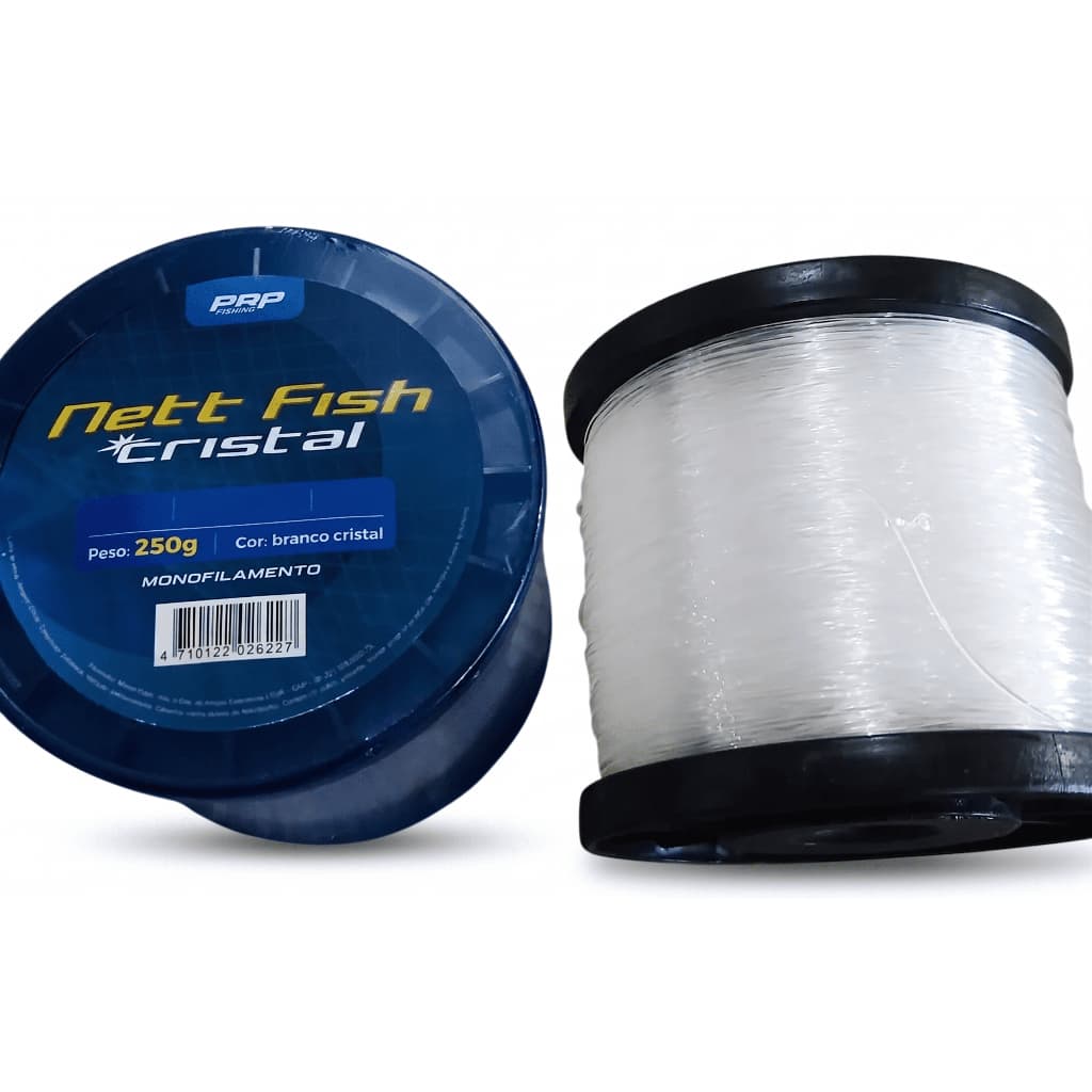 Linha De Pesca Monofilamento Nett Fish Cristal Rolo 250g Nylon Transparente Várias Bitolas