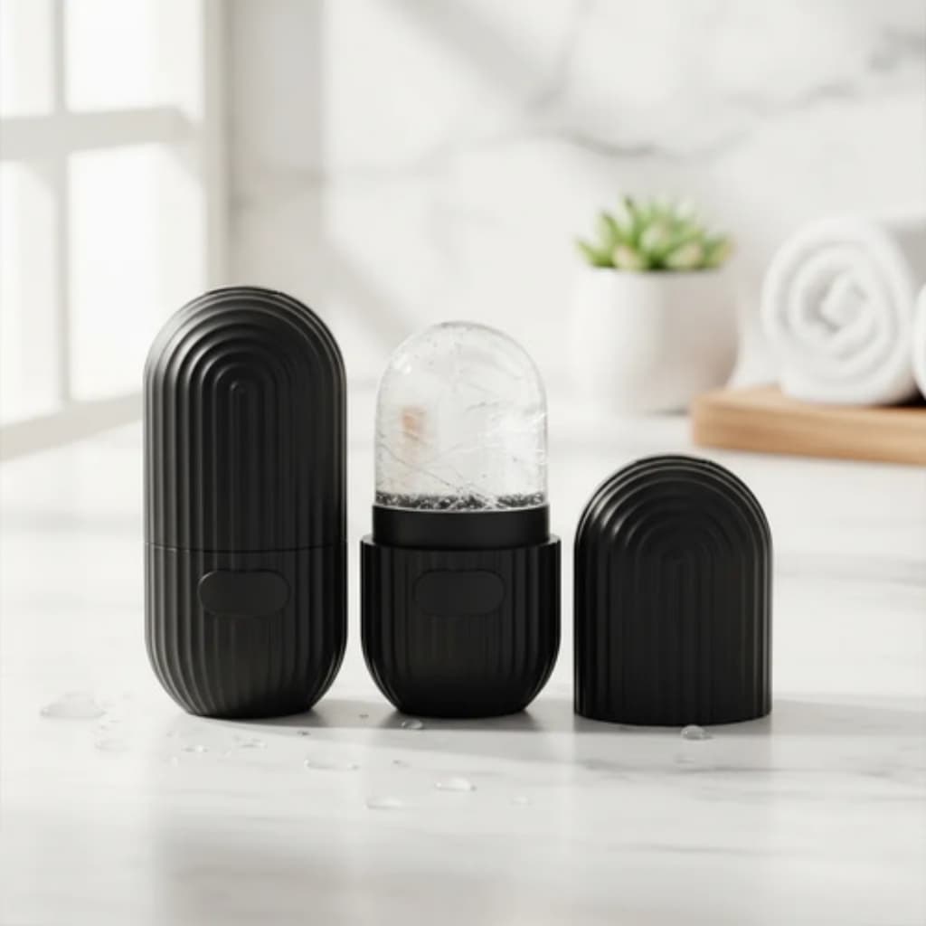 Massageador Facial de Gelo Ice Roller Silicone Fecha Poros Reduz Inchaço Olheiras Skincare Facial