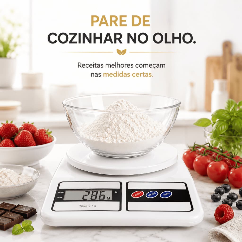 Balança Digital 10kg Cozinha Alta Precisão LCD Função Tara Uso Doméstico Gramora™