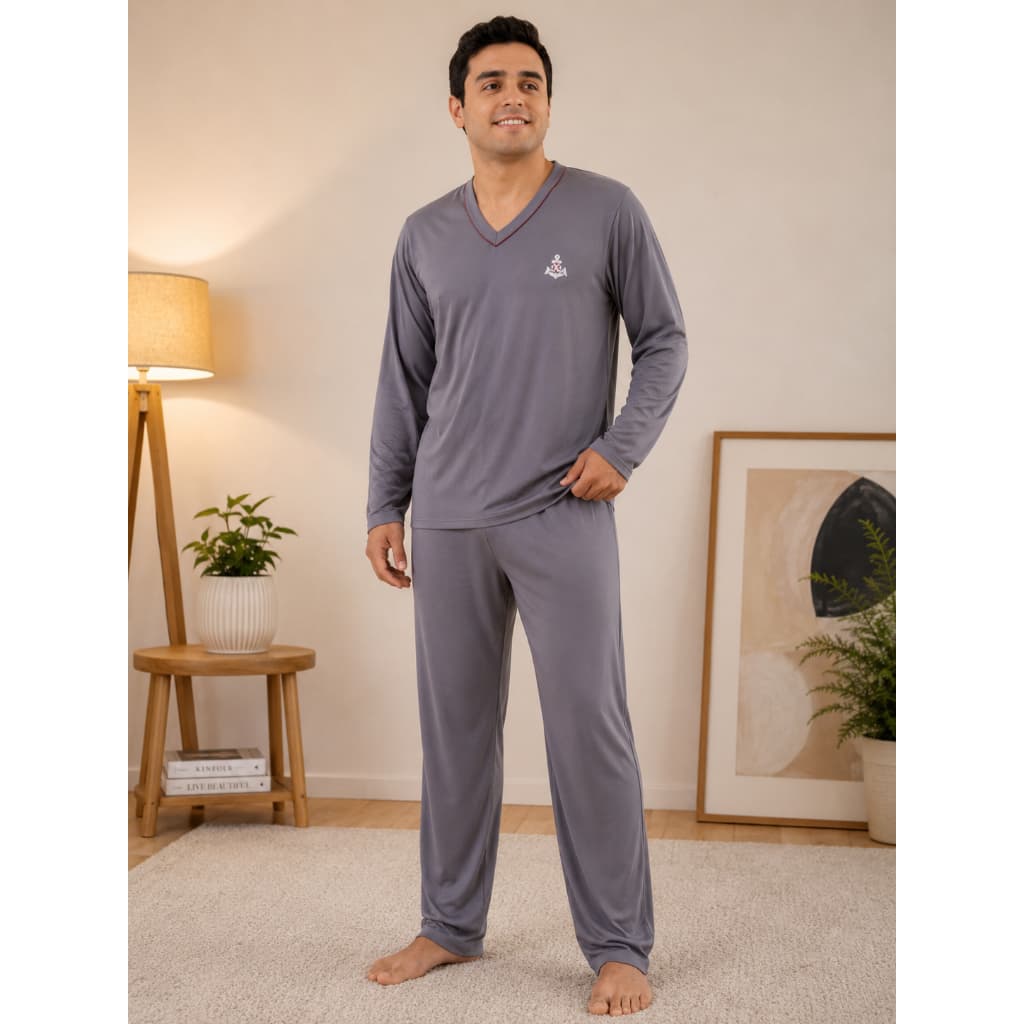 Pijama de Frio Masculino Adulto Inverno Longo Manga Longa E Calça Quentinho